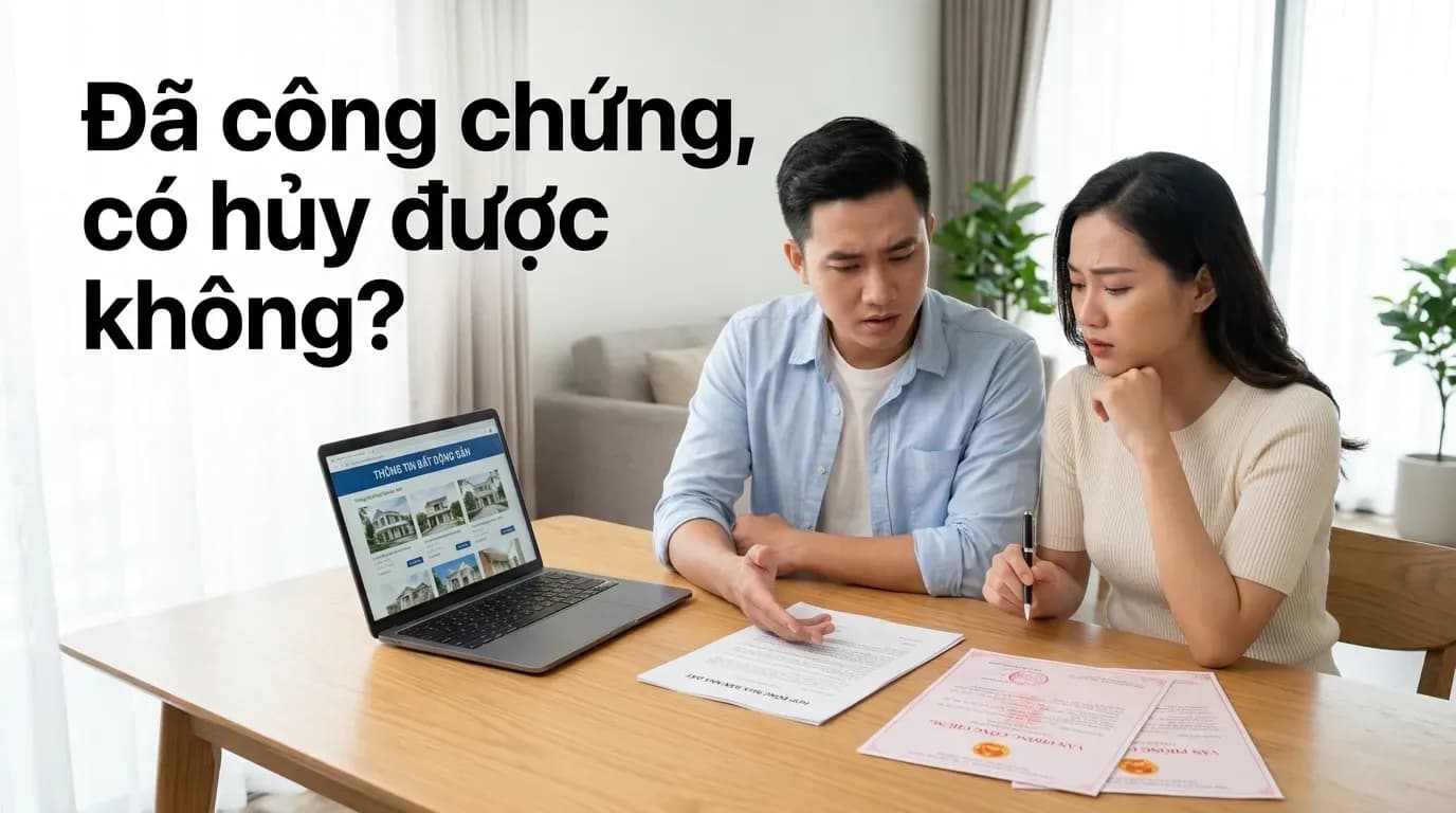 Hủy hợp đồng công chứng mua bán nhà đất: Có được không, thủ tục và rủi ro cần biết