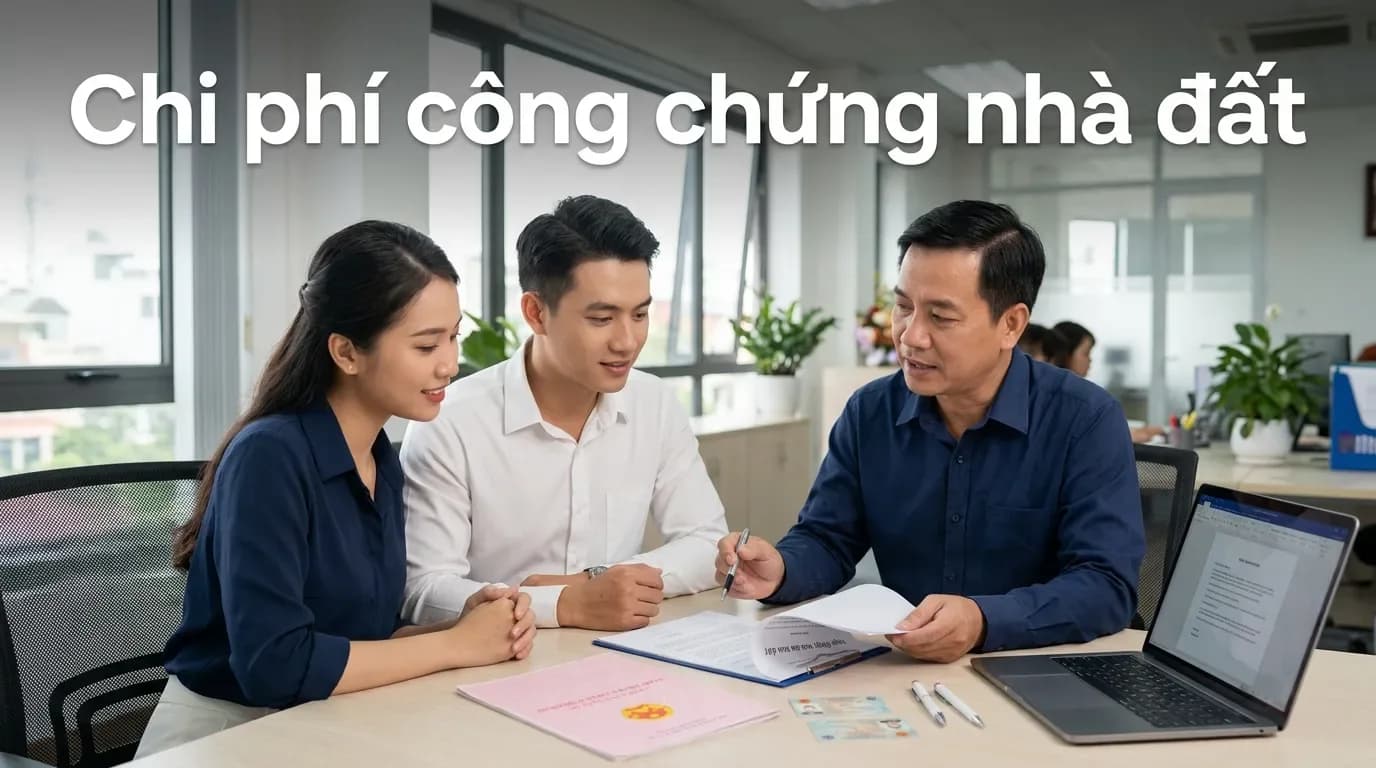Chi phí công chứng mua bán nhà đất: Bảng phí, cách tính và ai phải trả