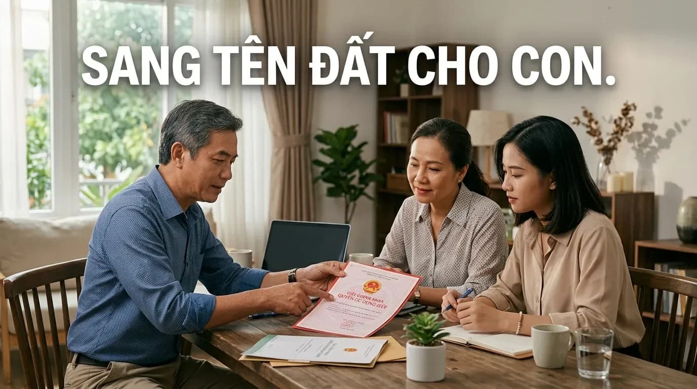 Sang tên đất cho con: Thủ tục, thuế phí và lưu ý để tránh tranh chấp