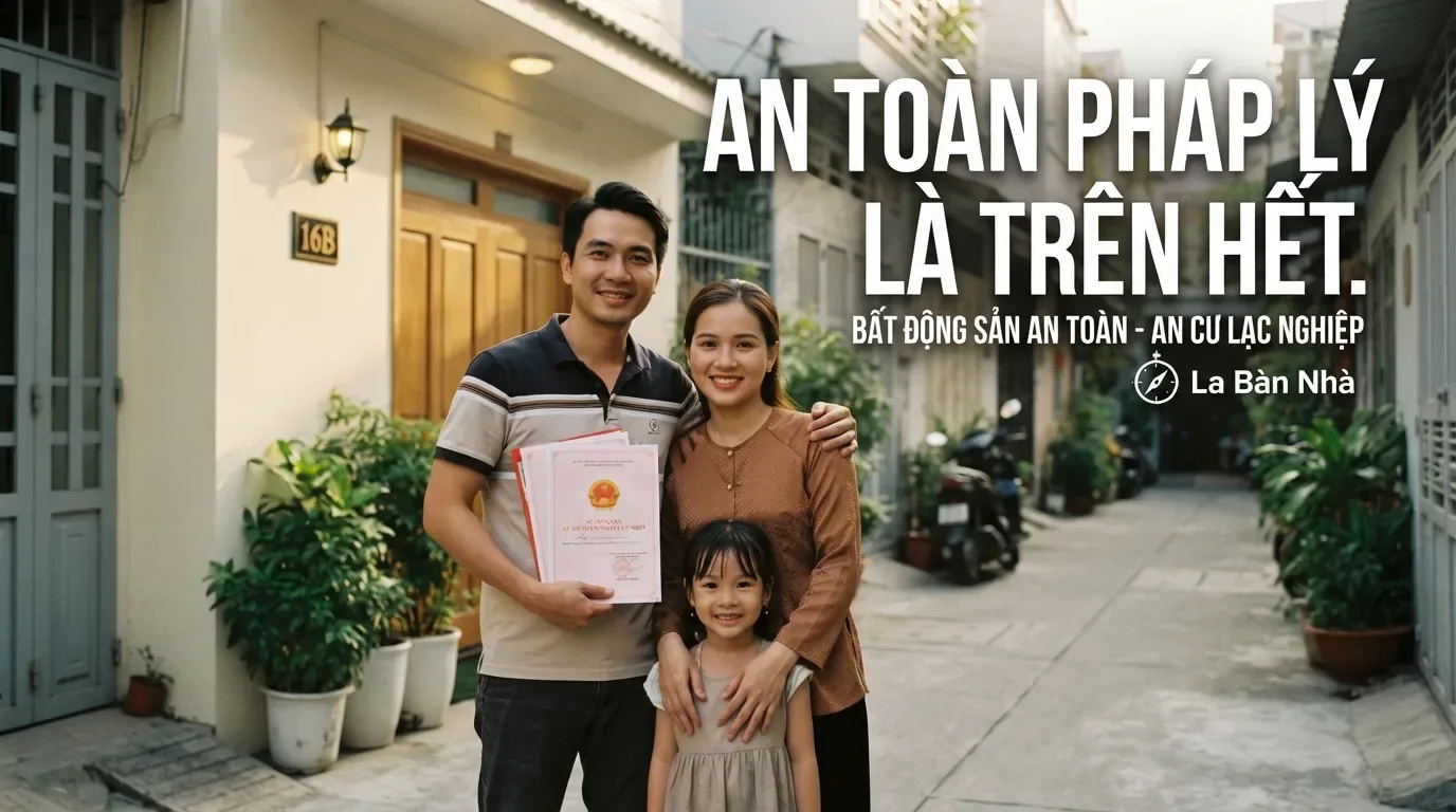 Một căn nhà phù hợp cần đi cùng pháp lý rõ ràng và khả năng sử dụng ổn định. Gia đình mua nhà an toàn với pháp lý rõ ràng.
