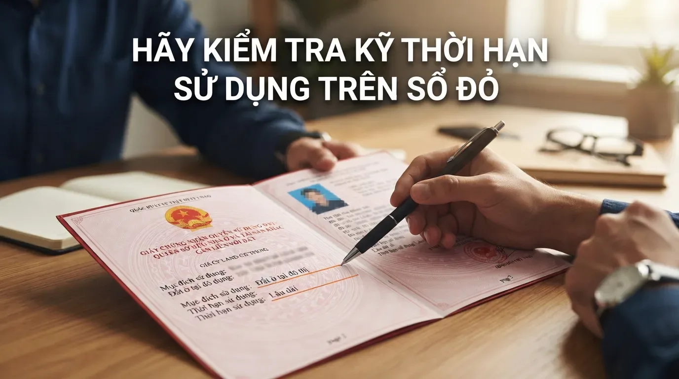 Người mua nên xem trực tiếp nội dung sổ, không chỉ nghe mô tả qua lời nói. Kiểm tra thời hạn sử dụng trên sổ hồng chung cư.