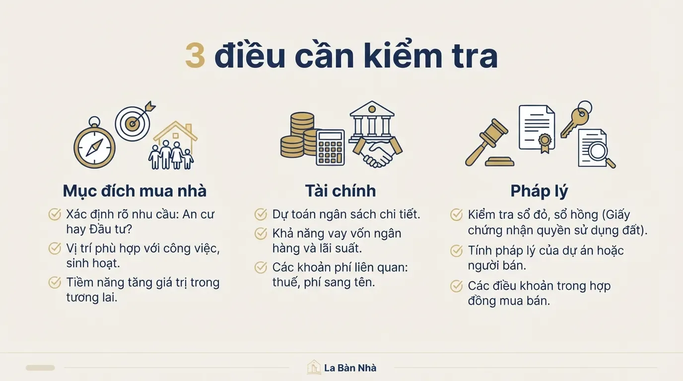 Mua nhà sổ chung nên bắt đầu từ mục đích, tài chính và pháp lý. Checklist mua nhà sổ chung an toàn