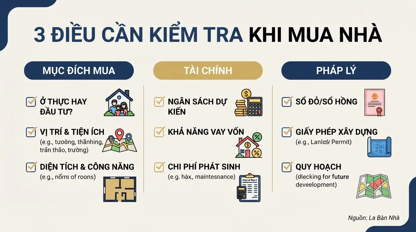 Mua nhà sổ chung nên bắt đầu từ mục đích, tài chính và pháp lý. Checklist mua nhà sổ chung an toàn