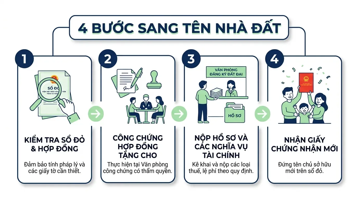 Quy trình sang tên nhà đất cho con.