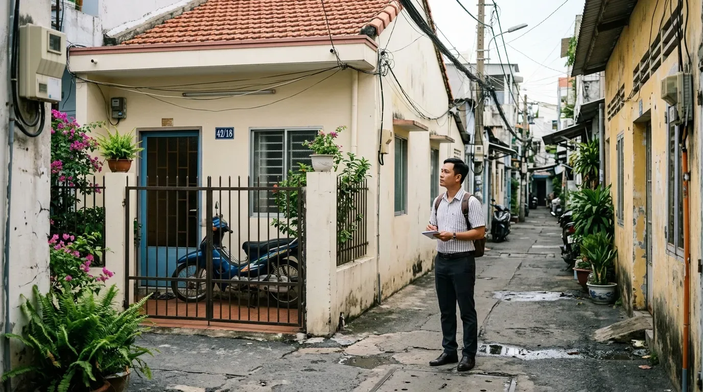 Nhà hẻm nhỏ sổ hồng riêng tầm giá dưới 2 tỷ.