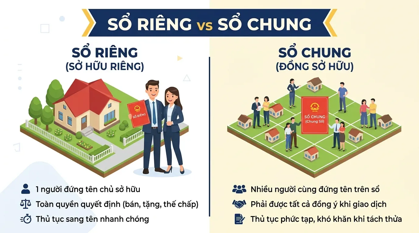 So sánh đất sổ riêng và đất sổ chung