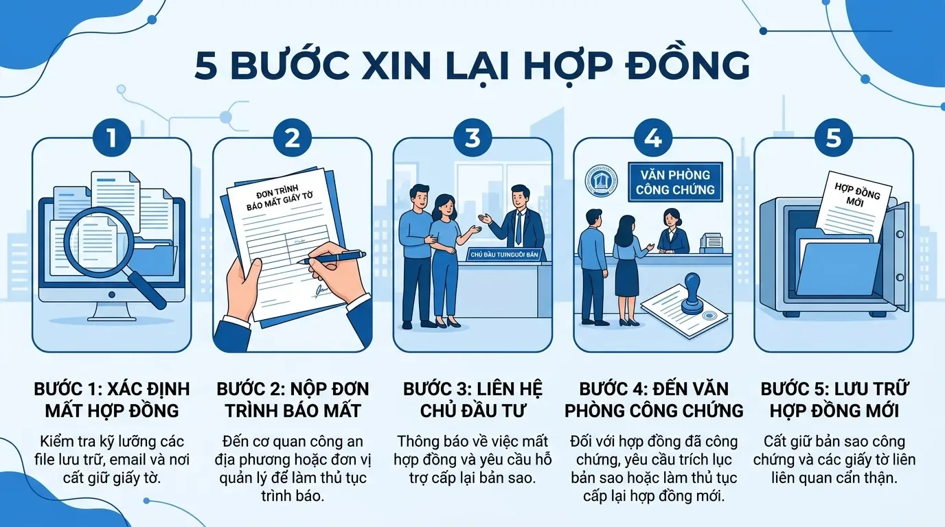 Quy trình xin lại hợp đồng mua bán nhà chung cư.