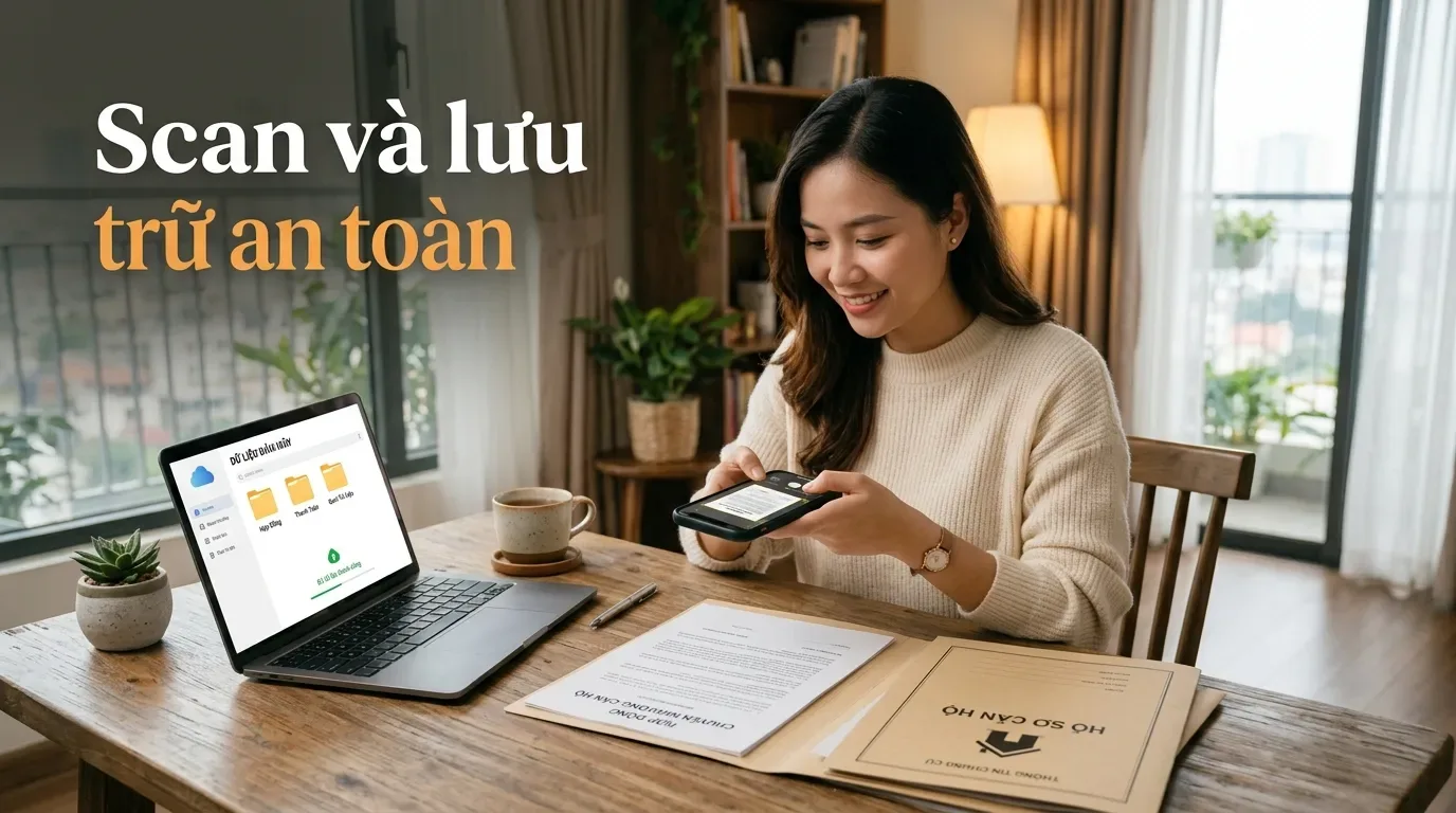 Lưu trữ bản scan hợp đồng mua bán căn hộ an toàn.