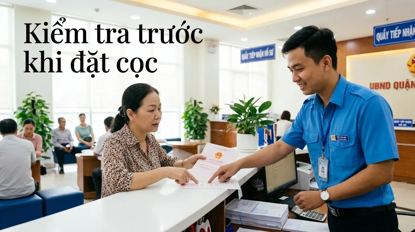 Kiểm tra hồ sơ đất nhỏ trước khi đặt cọc.