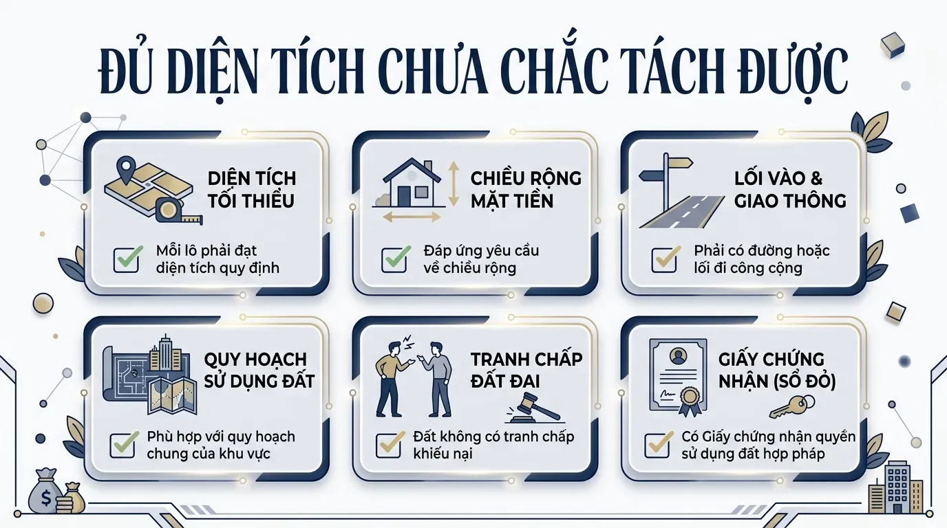 Checklist kiểm tra điều kiện tách thửa đất.