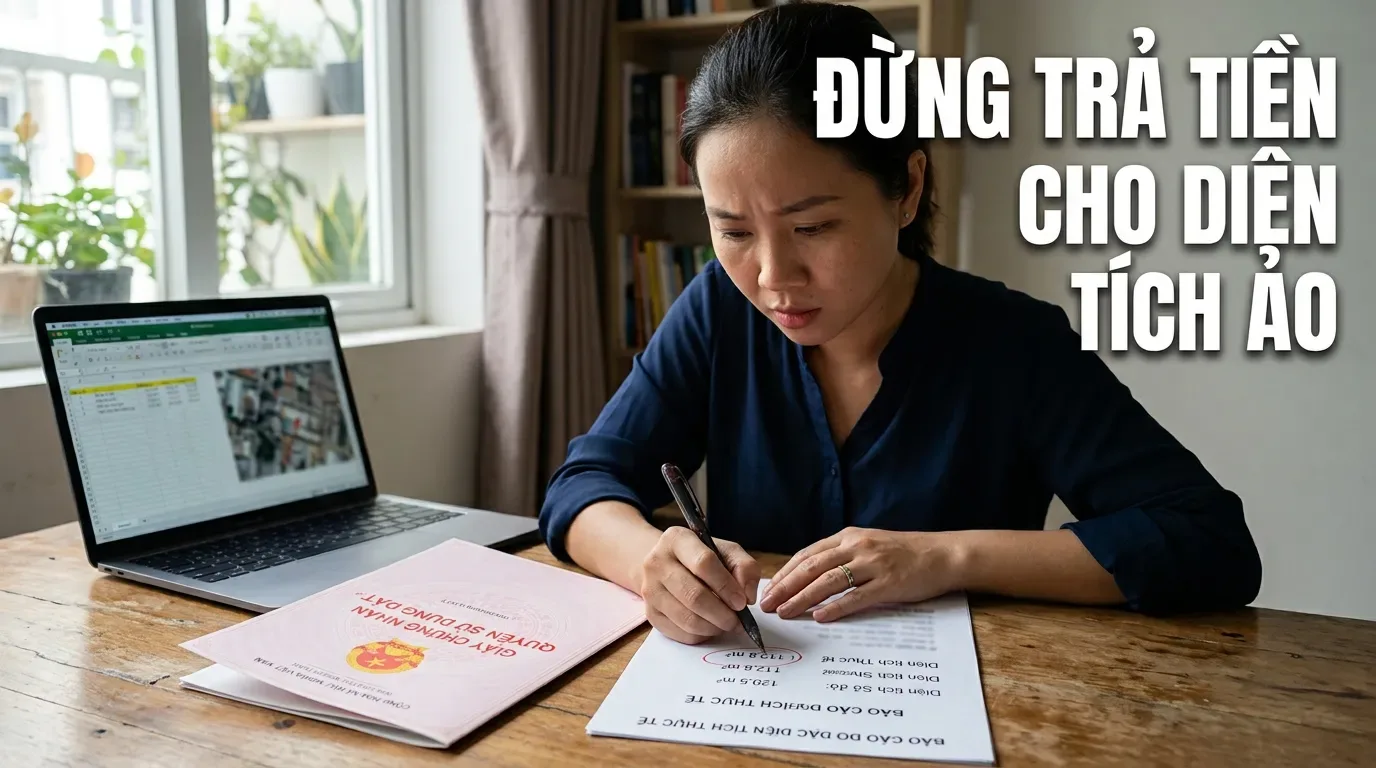 Tính lại giá khi diện tích đất giảm so với sổ đỏ.