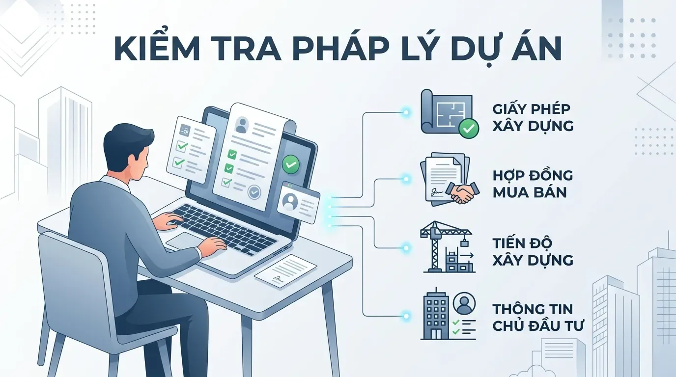 Kiểm tra pháp lý dự án trước khi đặt cọc mua chung cư.