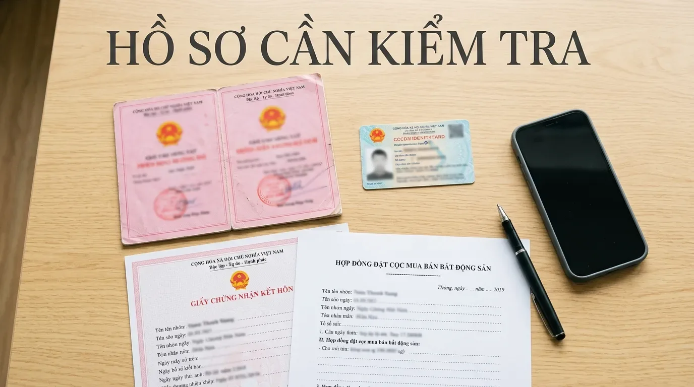 hồ sơ công chứng mua bán nhà gồm sổ hồng và giấy tờ tùy thân