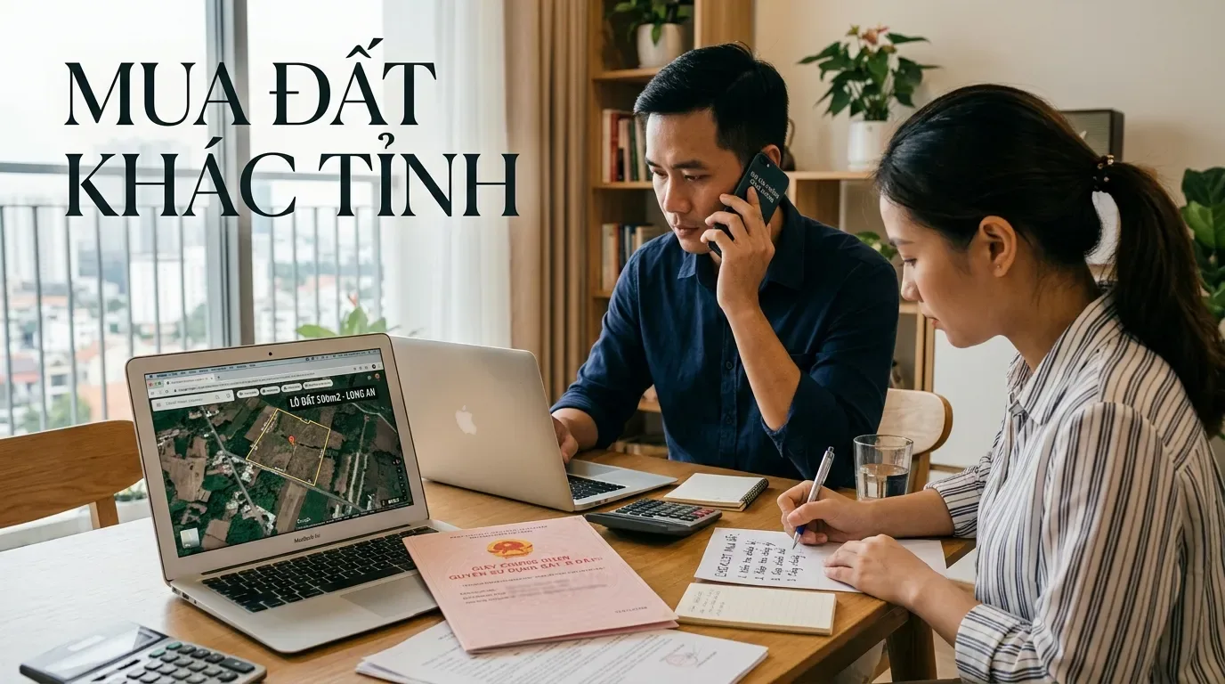 Công chứng mua bán đất khác tỉnh cho người mua nhà.
