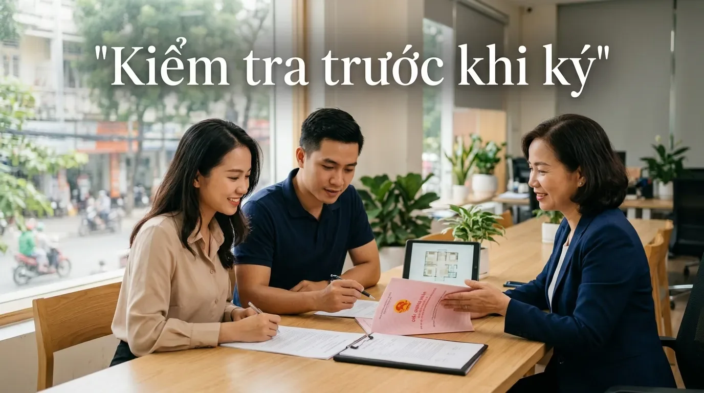 Người mua kiểm tra hợp đồng mua bán nhà đất trước khi ký.