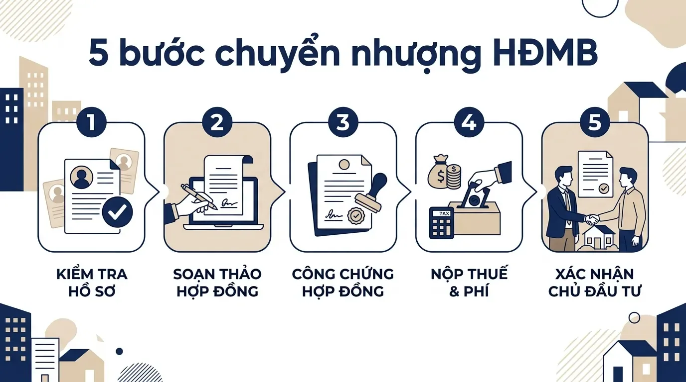 Quy trình chuyển nhượng hợp đồng mua bán chung cư chưa có sổ.