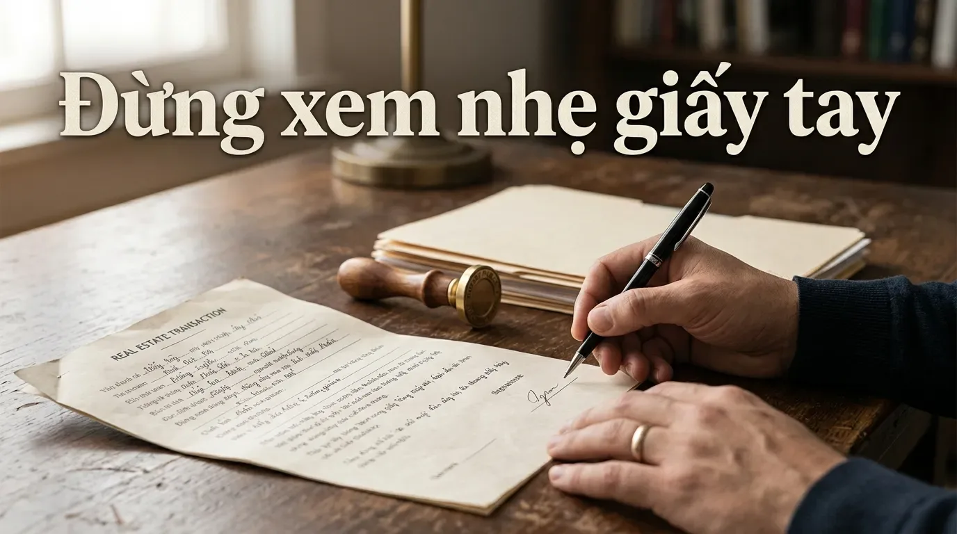 Rủi ro mua bán nhà đất bằng giấy tay.