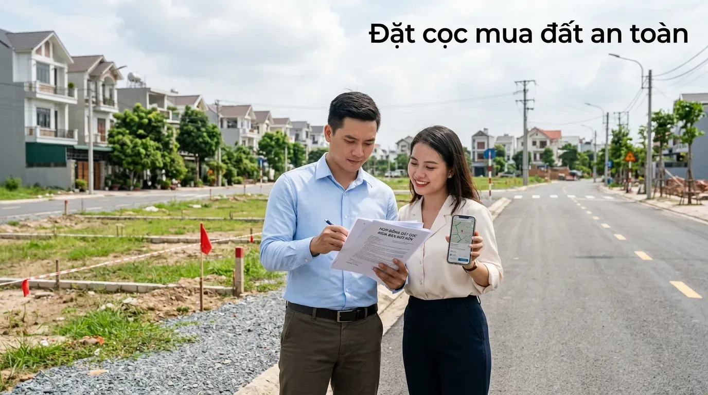 Người mua kiểm tra đất trước khi đặt cọc mua đất