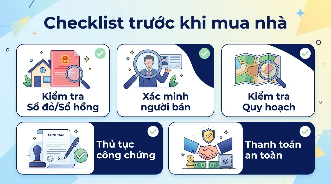 Checklist pháp lý trước khi mua nhà.