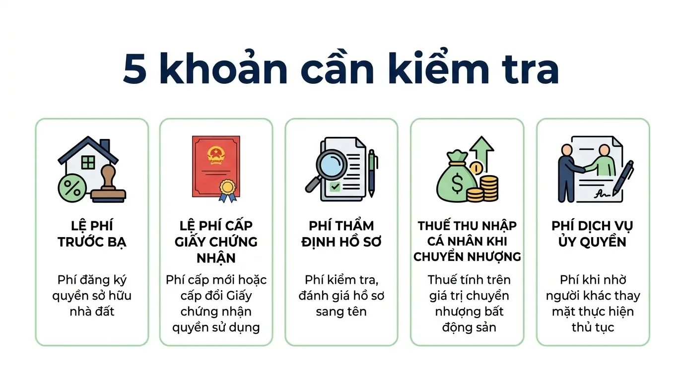 5 khoản phí cần kiểm tra khi làm sổ hồng chung cư