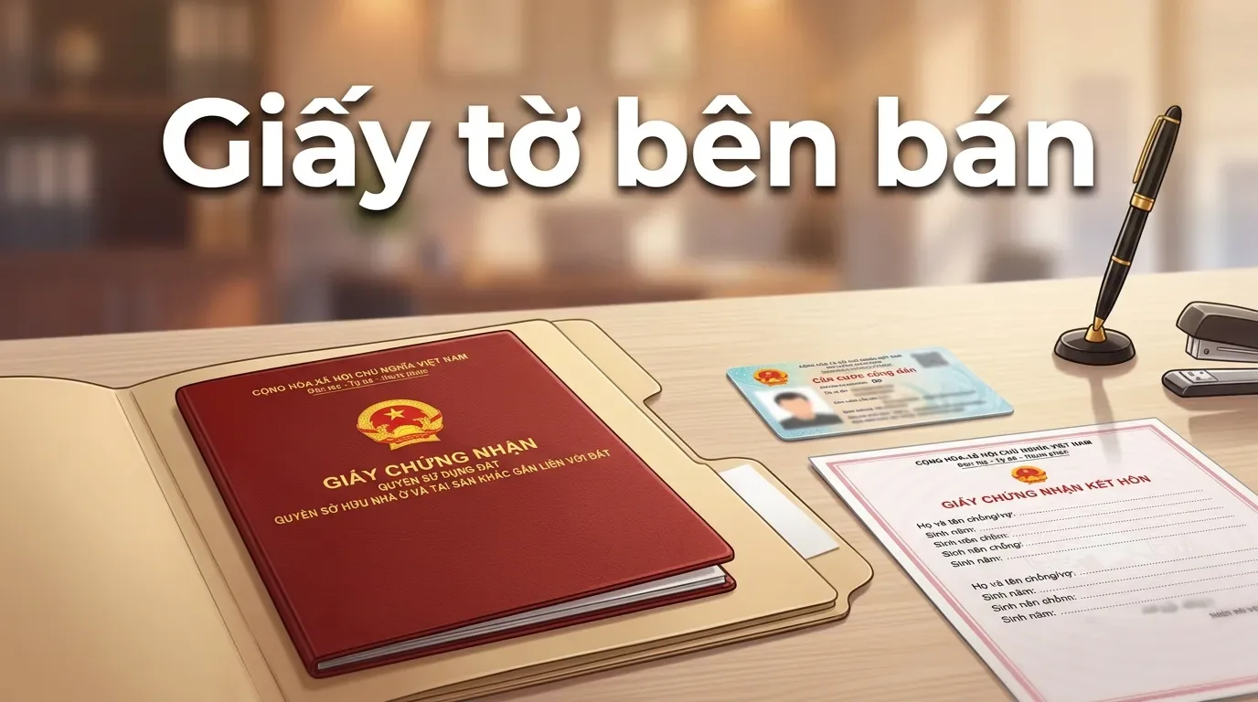 Giấy tờ bên bán khi công chứng mua bán nhà đất.