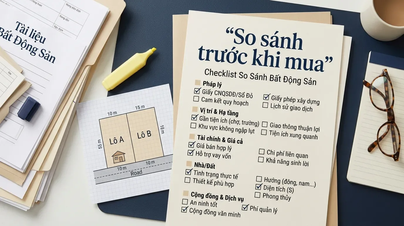 Checklist so sánh rủi ro khi mua nhà sổ chung và đồng sở hữu.