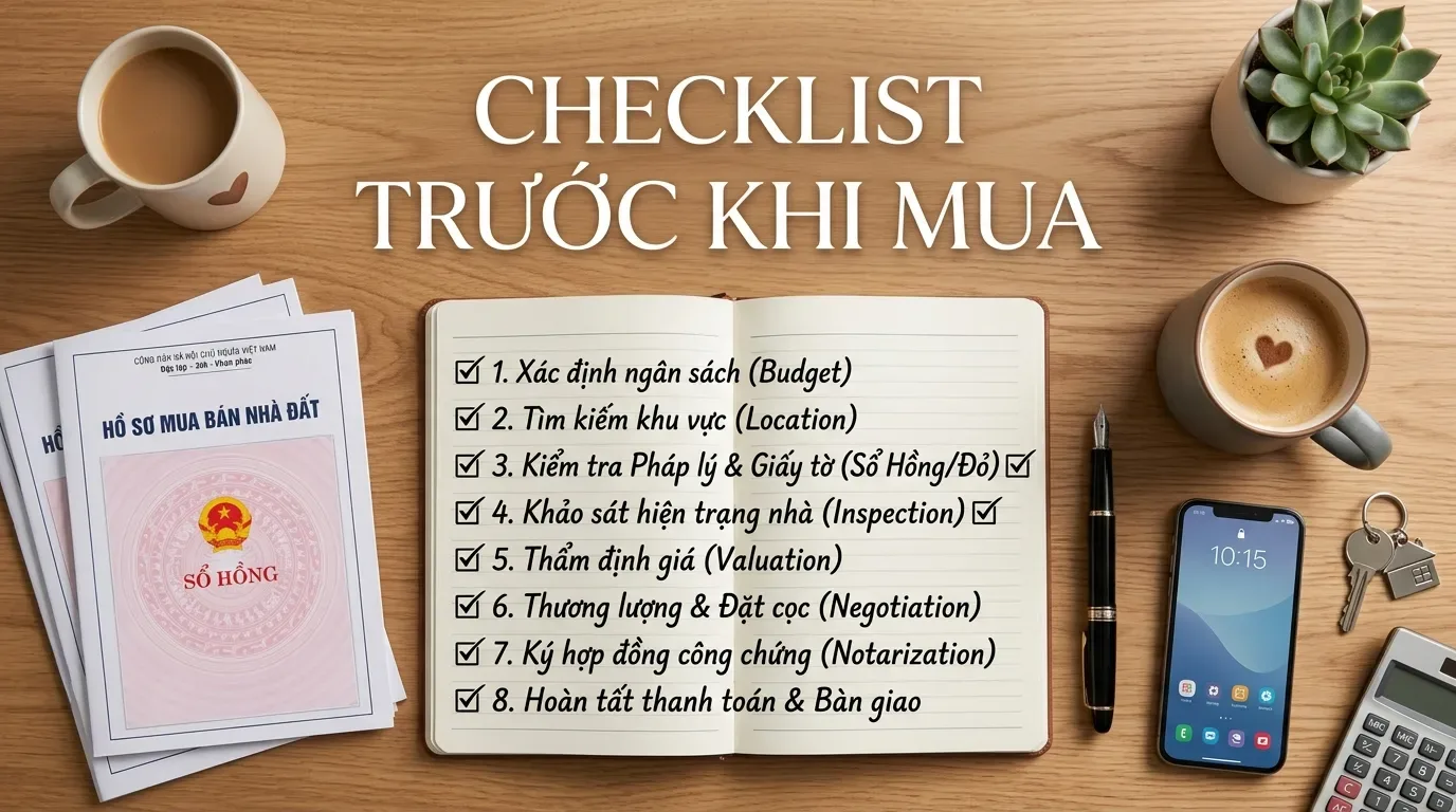 Checklist kiểm tra nhà vi bằng trước khi mua.