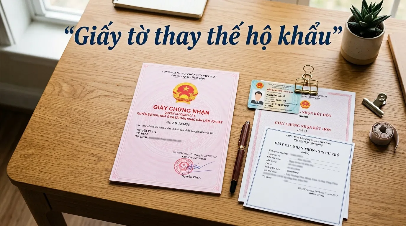 Giấy tờ thay thế sổ hộ khẩu khi công chứng nhà đất.