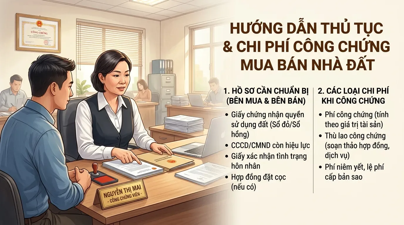 hỏi chi phí tại văn phòng công chứng nhà đất