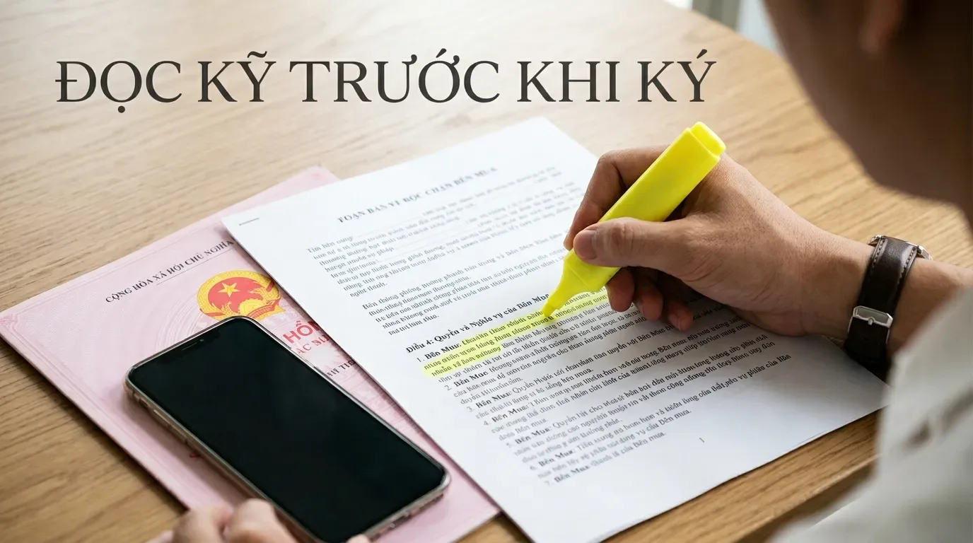 Đọc kỹ hợp đồng công chứng mua bán nhà đất.