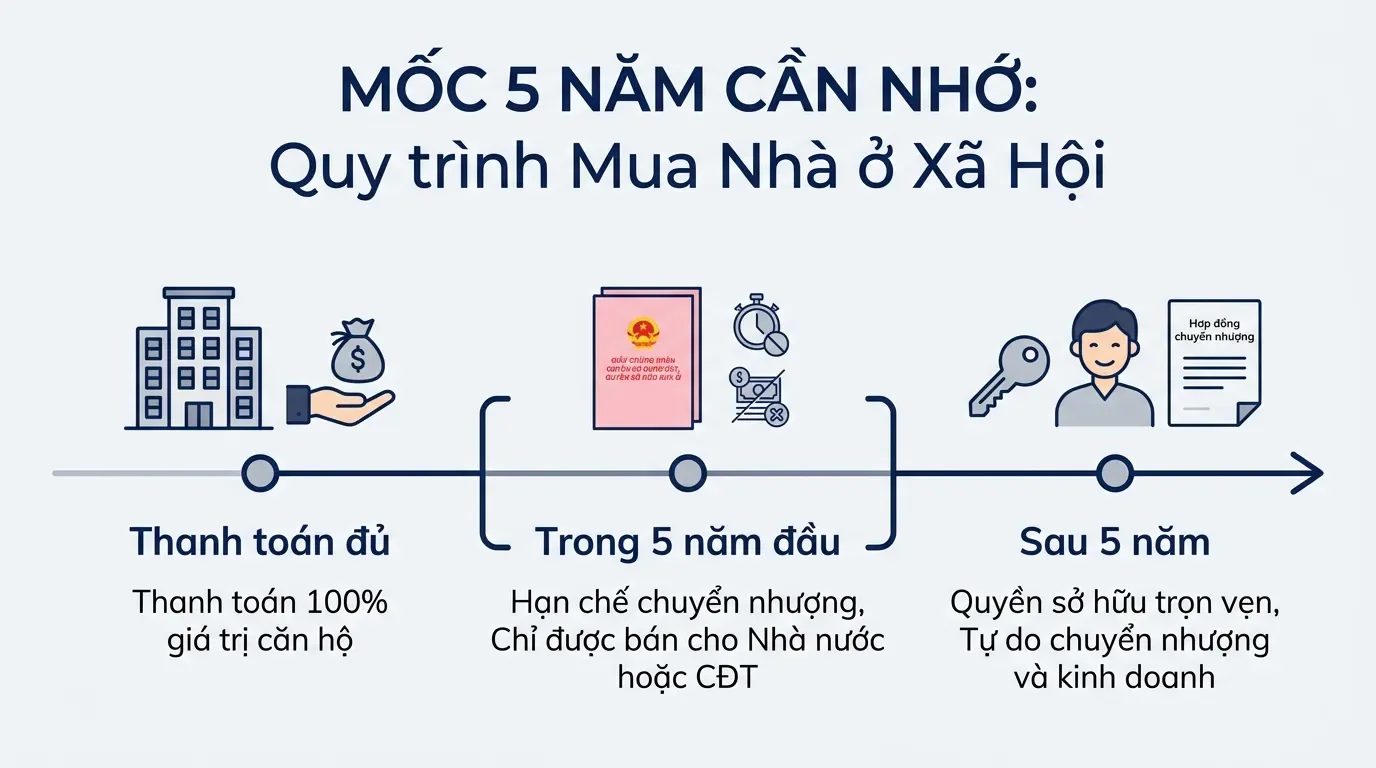 Mốc 5 năm chuyển nhượng nhà ở xã hội.