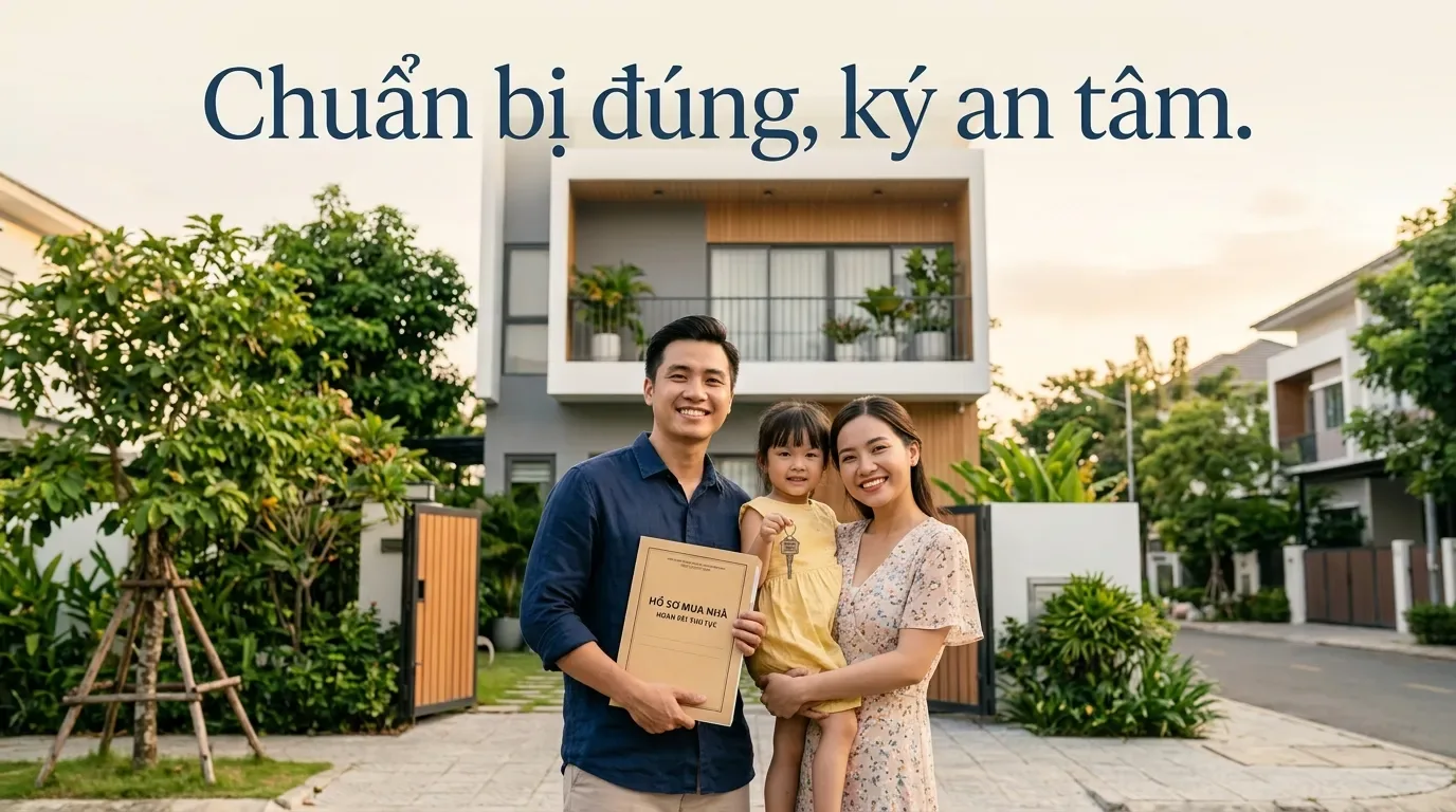 Gia đình chuẩn bị hồ sơ mua bán nhà đất an toàn.