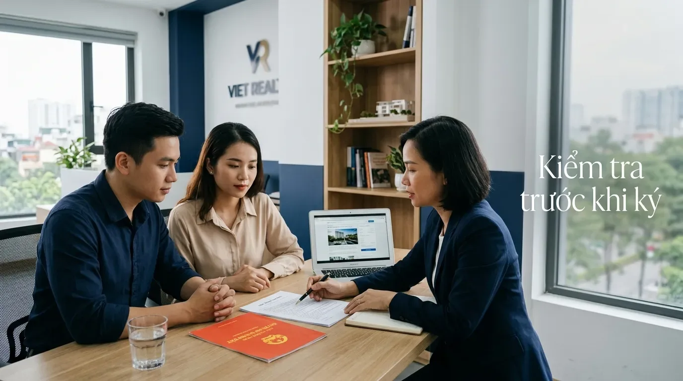 Người mua kiểm tra hợp đồng mua bán nhà đất trước khi ký.