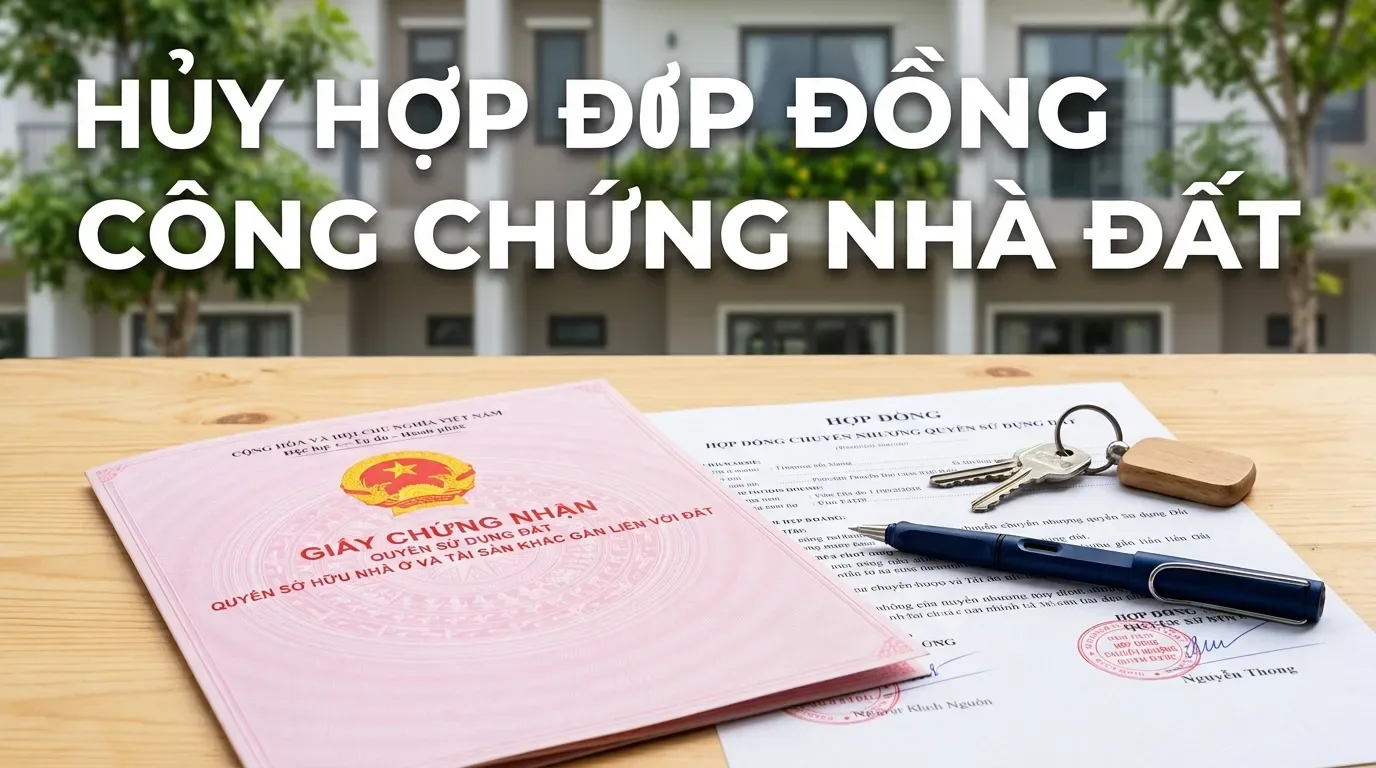 Hồ sơ hủy hợp đồng công chứng mua bán nhà đất.