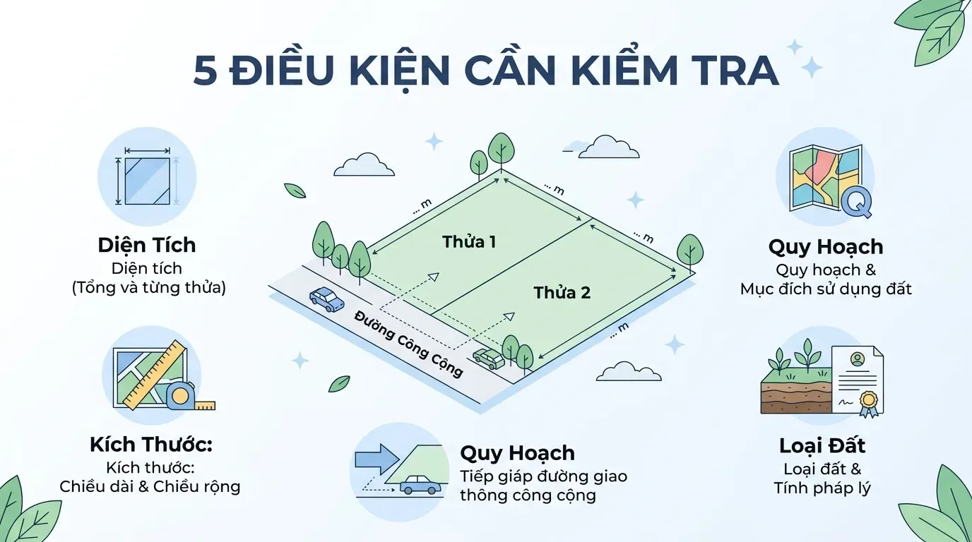 Điều kiện tách sổ đất sổ chung cần kiểm tra