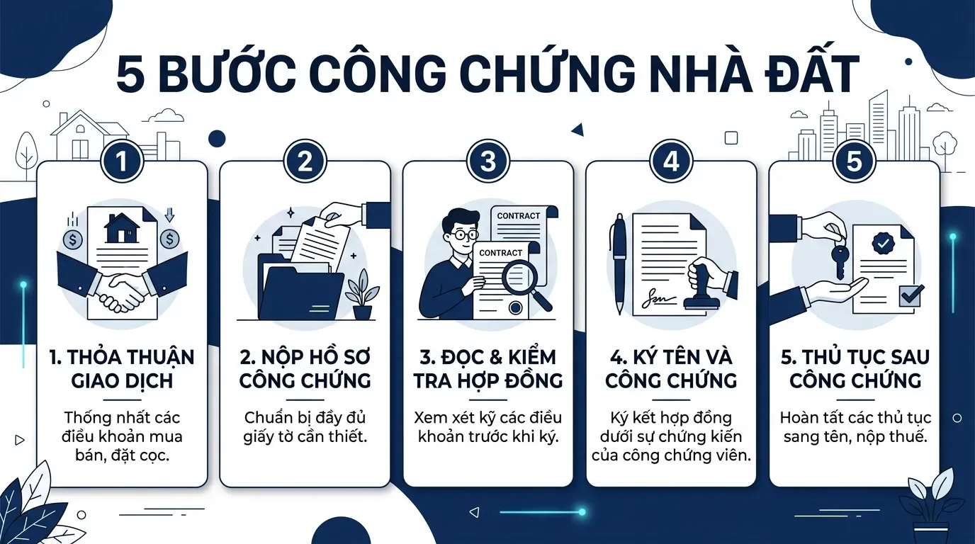 các bước công chứng mua bán nhà đất