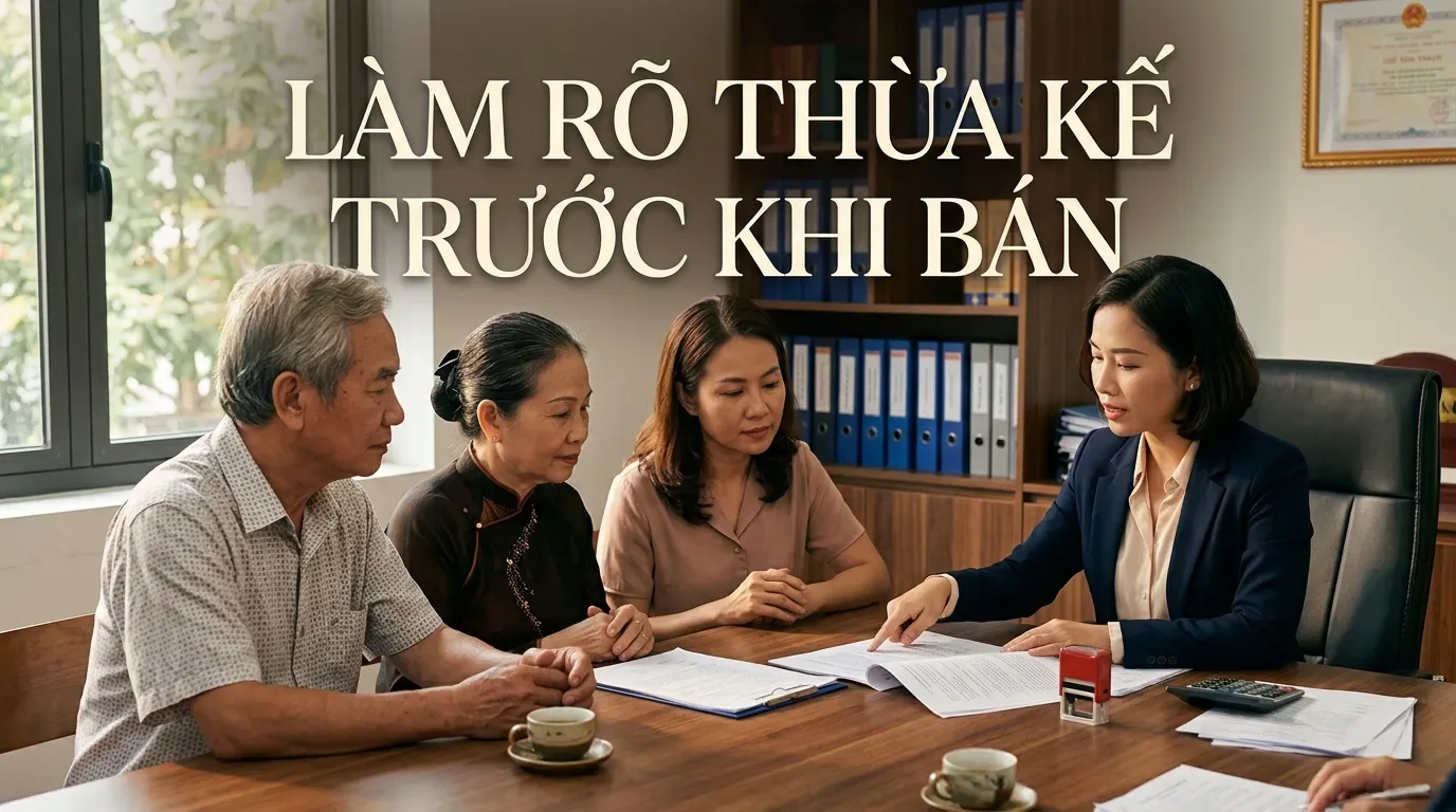 Gia đình xử lý hồ sơ thừa kế khi bán đất hộ gia đình.