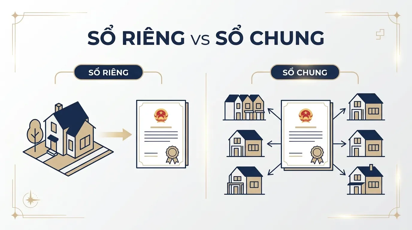 So sánh sổ hồng riêng và sổ hồng chung khi mua nhà