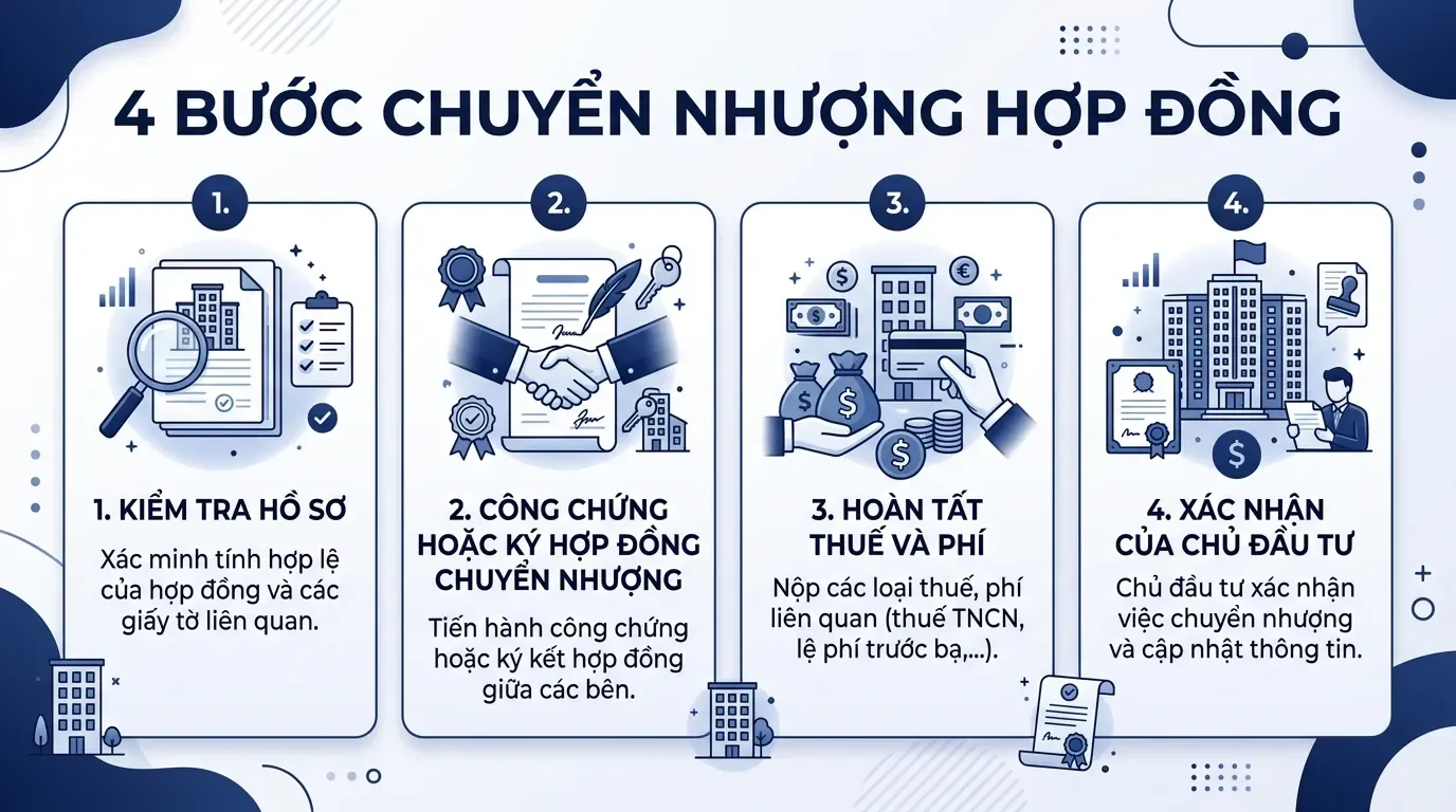 Quy trình sang tên hợp đồng mua bán chung cư.