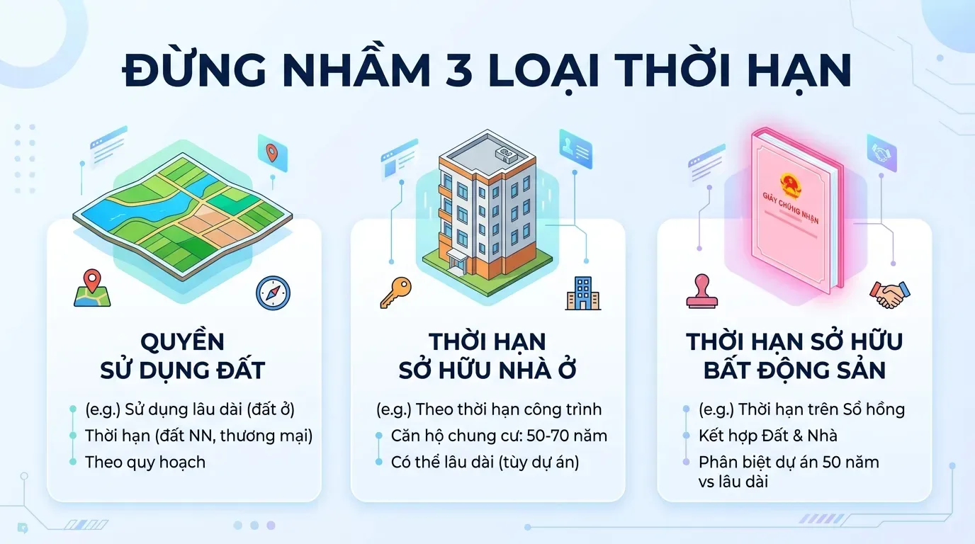 Phân biệt thời hạn đất công trình và sở hữu chung cư.