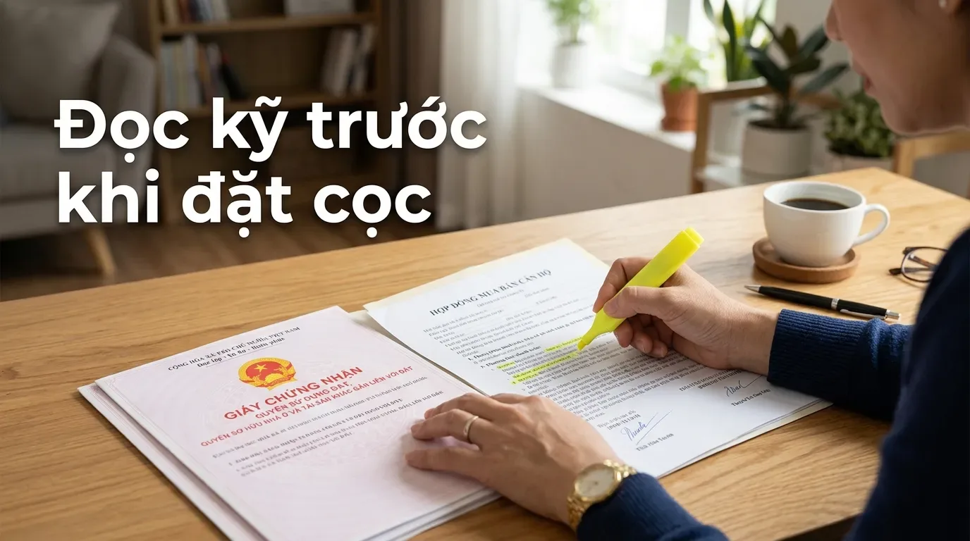 Kiểm tra sổ hồng chung cư trước khi mua căn hộ.