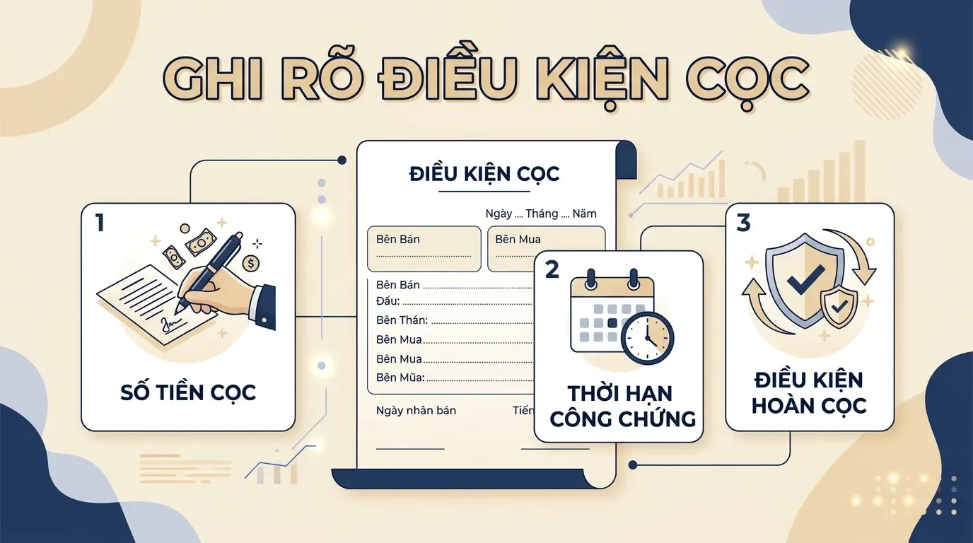 Điều kiện hoàn cọc trong giấy đặt cọc mua nhà.