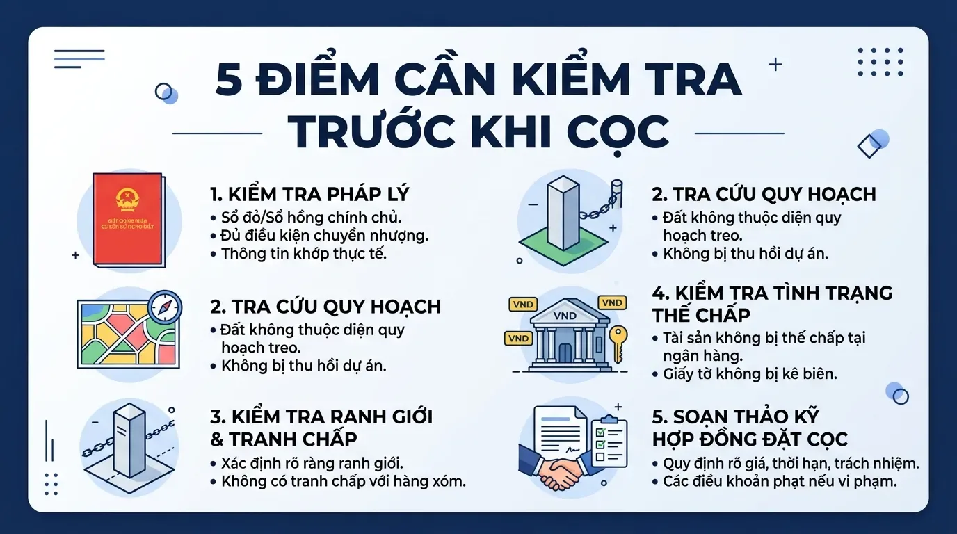 Checklist trước khi đặt cọc mua đất
