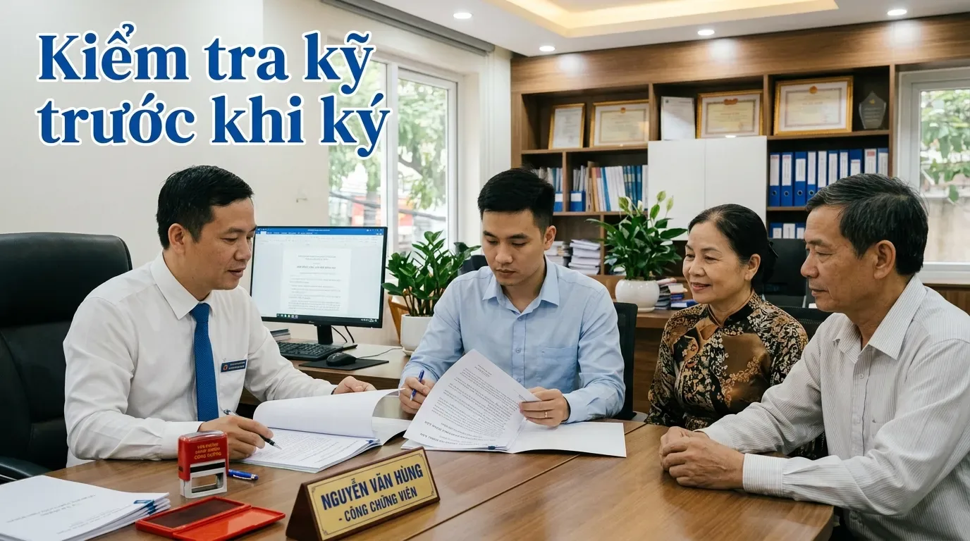 Kiểm tra hợp đồng tặng cho nhà đất trước khi ký.