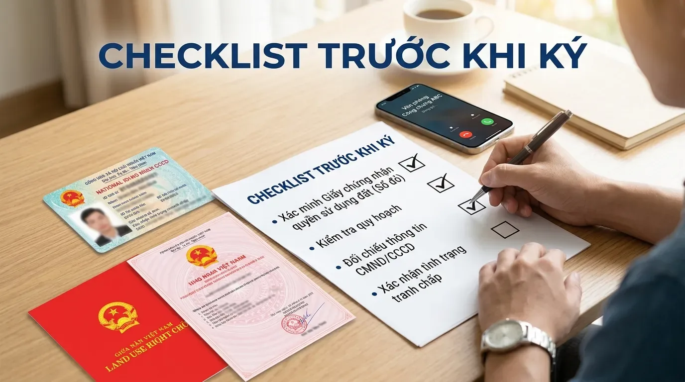 Checklist công chứng mua bán đất khác tỉnh.