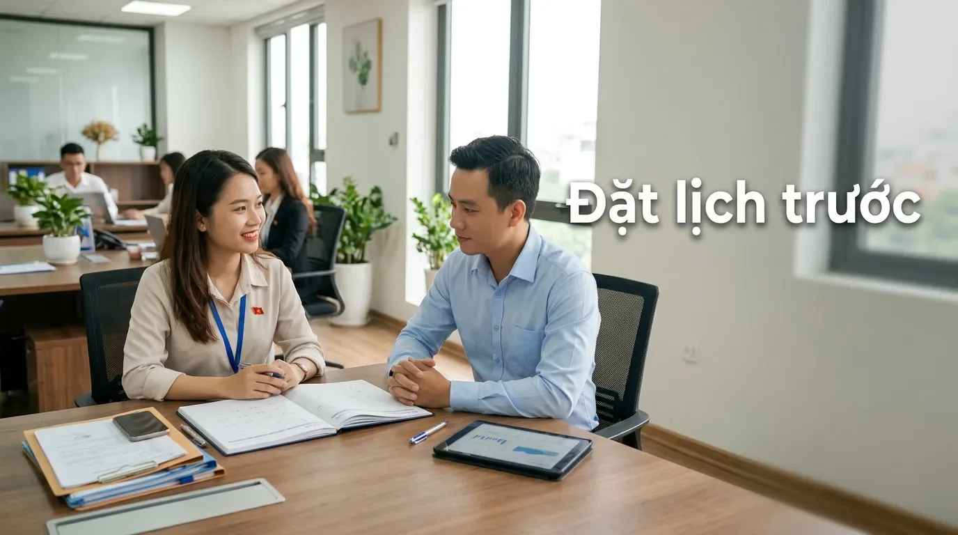Đặt lịch văn phòng công chứng trước ngày mua bán nhà đất.