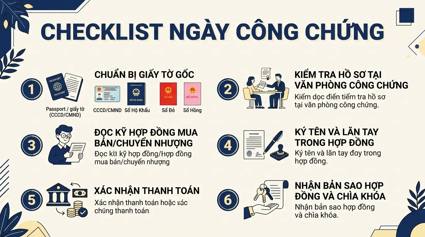 Checklist công chứng mua bán nhà đất cho người mua.