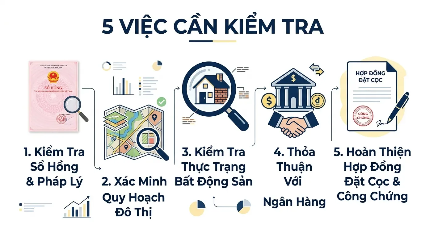 Checklist mua bán nhà chưa có sổ hồng an toàn.
