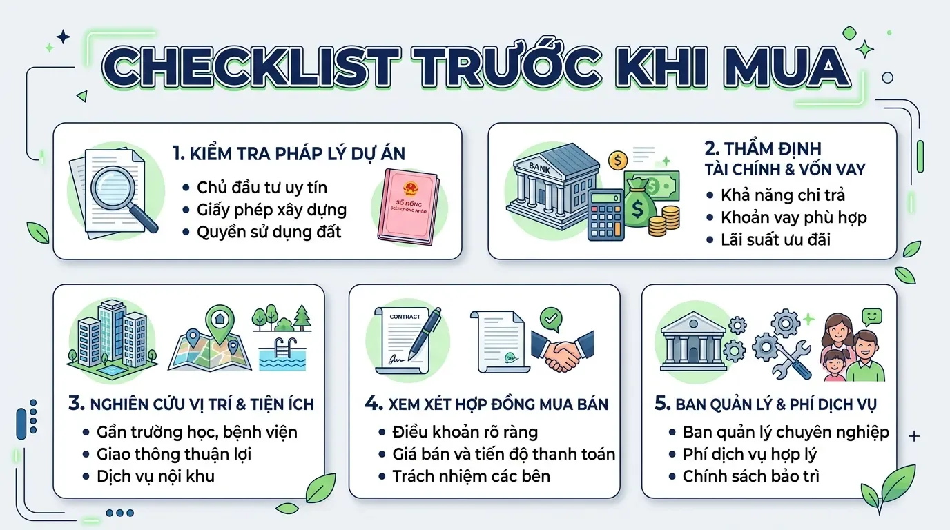 Checklist mua chung cư 50 năm an toàn hơn.