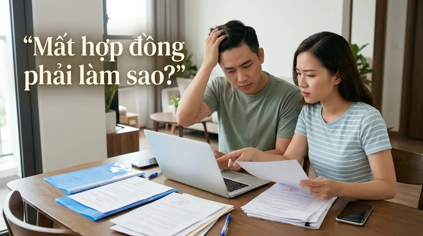 Người mua nhà kiểm tra hồ sơ khi mất hợp đồng mua bán chung cư.